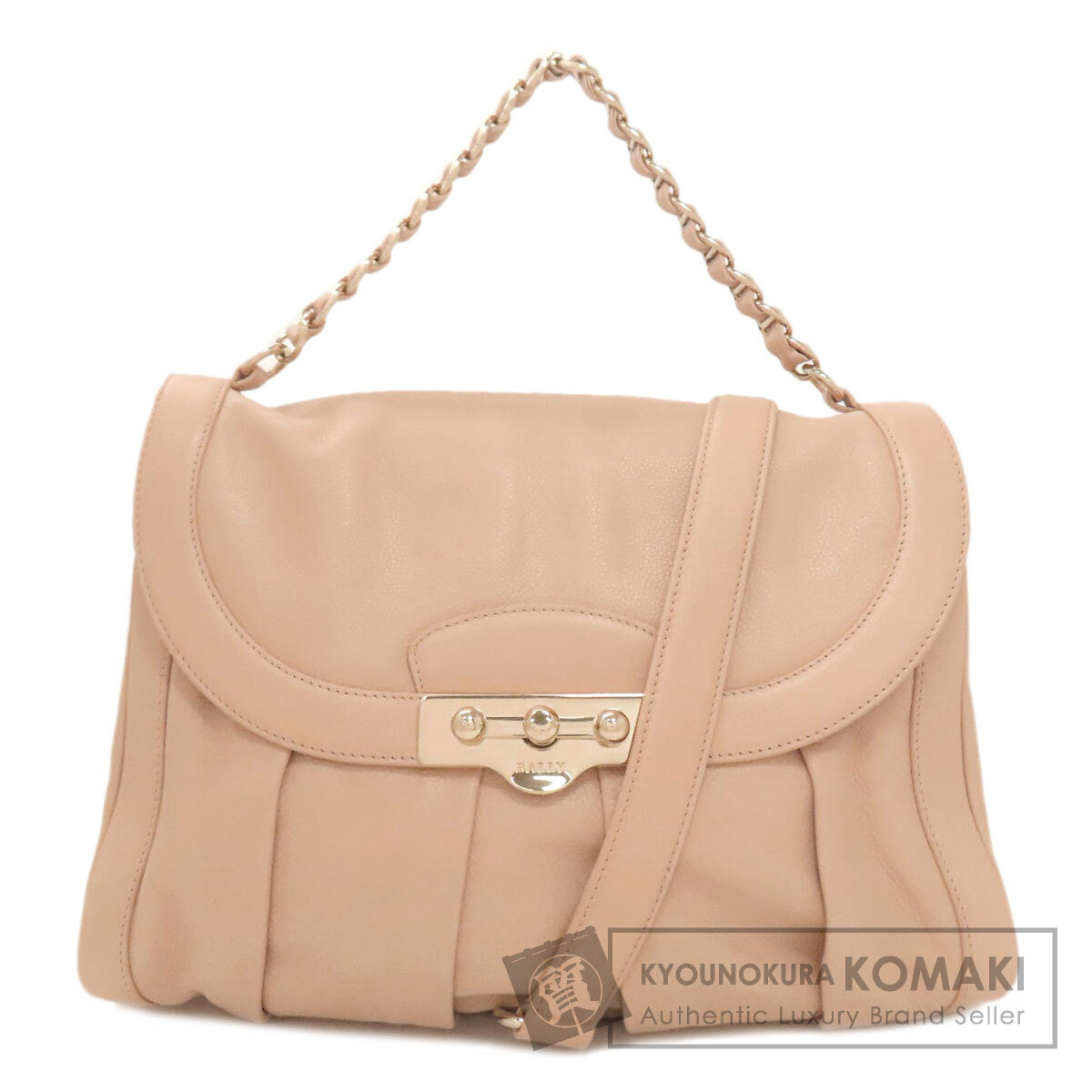 BALLY バリー ロック金具 2WAY ハンドバッグ レザー レディース [中古