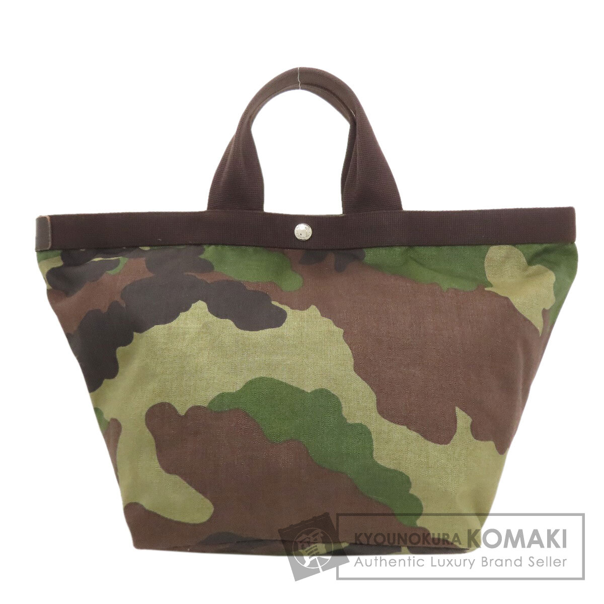 エルベ・シャプリエ Herve Chapelier  カモフラージュ柄  ハンドバッグ キャンバス レディース 中古 Herve Chapelier エルベ・シャプリエ 舟形トート カモフラージュ柄