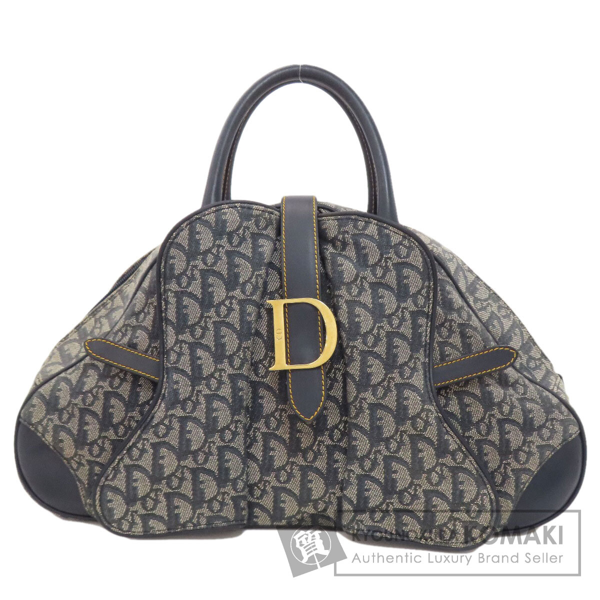 Christian Dior ダブルサドル ハンドバッグ トロッター エナメル CHRISTIAN DIOR クリスチャンディオール ダブルサドル トロッター柄