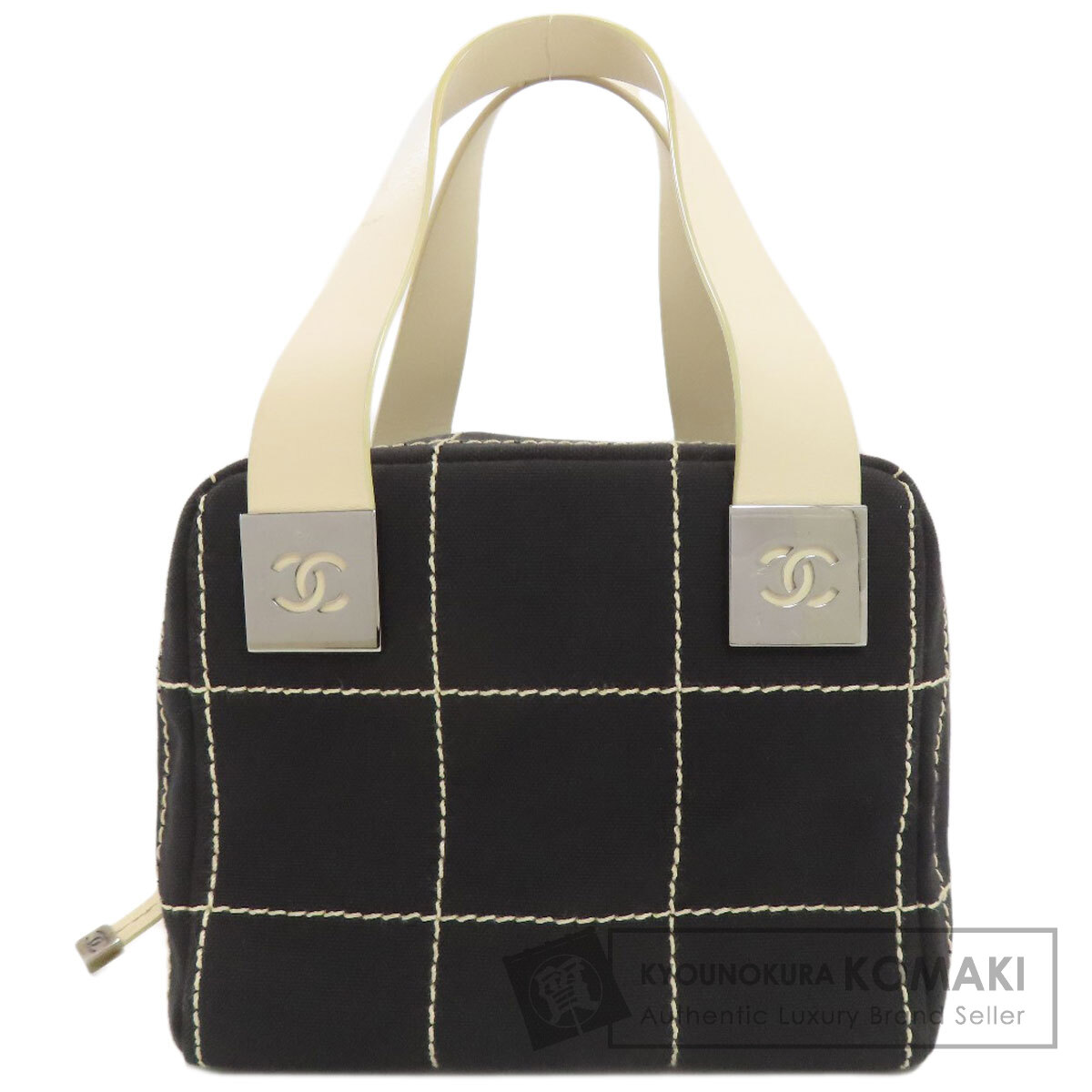 CHANEL シャネル チョコバー ミニボストン ハンドバッグ キャンバス