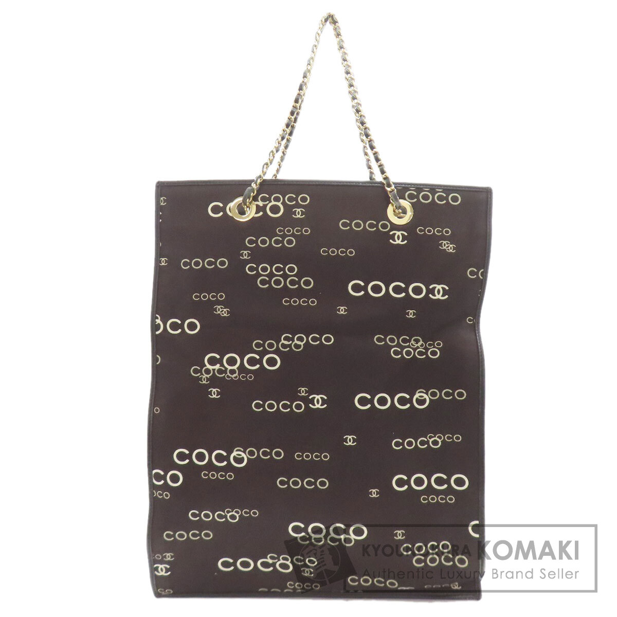シャネル トートバッグ COCOプリント ゴールド金具