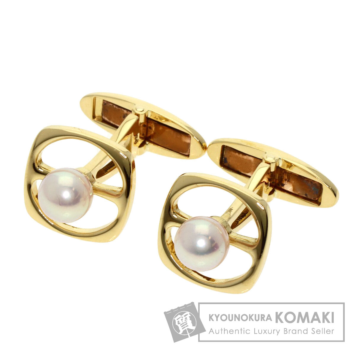 極美品✨MIKIMOTO ミキモト パール　カフス　菊紋　皇室御用達ブランド MIKIMOTO ミキモト パール 真珠 カフス K18イエローゴールド
