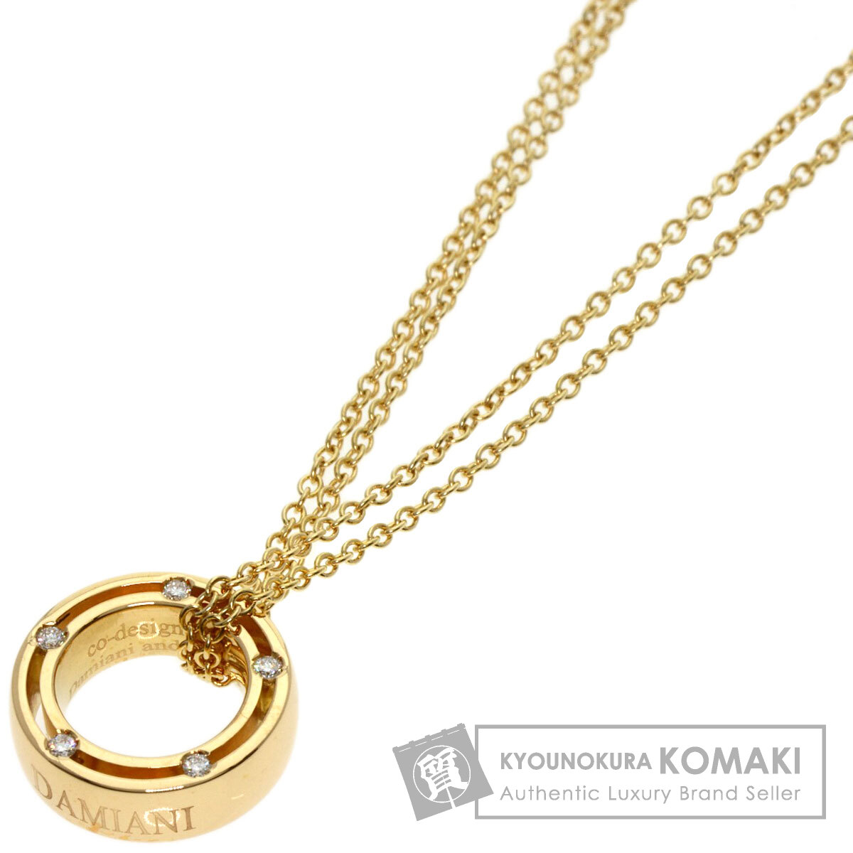 Damiani ダミアーニ Dサイド Wチェーン ダイヤモンド ネックレス