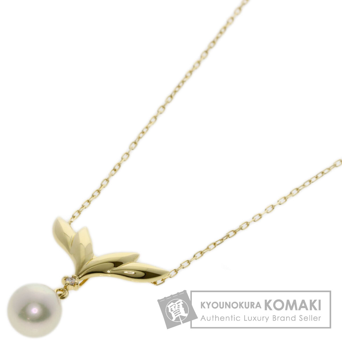 MIKIMOTO パール　ダイヤモンド　ネックレス　ゴールド　真珠　ミキモト MIKIMOTO ミキモト パール 真珠 ダイヤモンド ネックレス K18イエロー