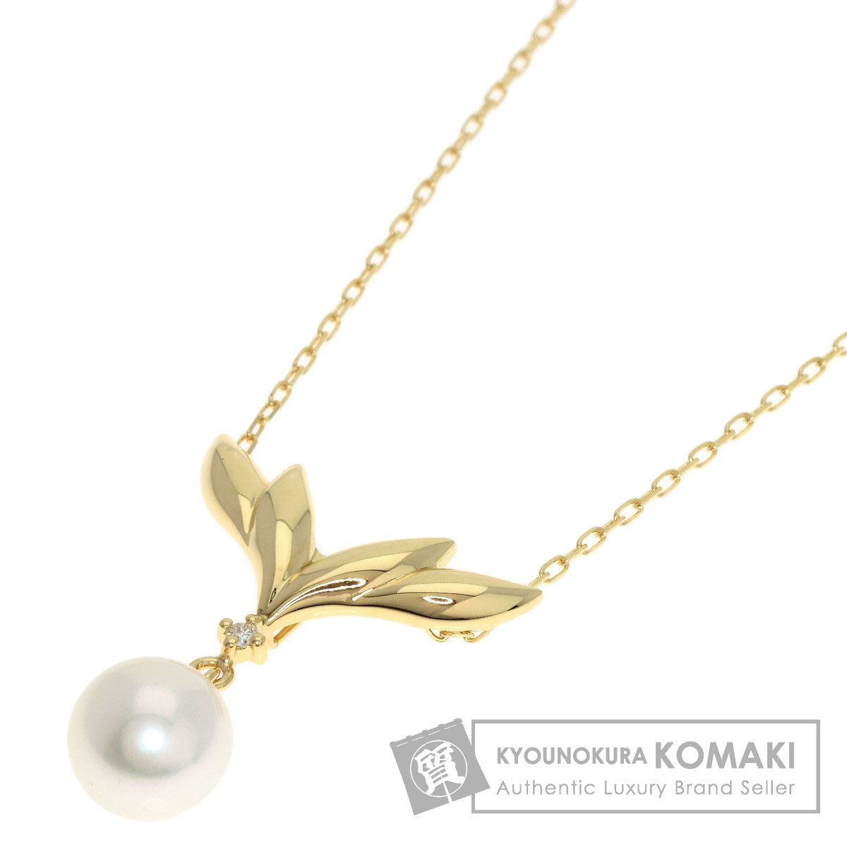 MIKIMOTO ミキモト パール 真珠 1P ダイヤモンド ネックレス K18