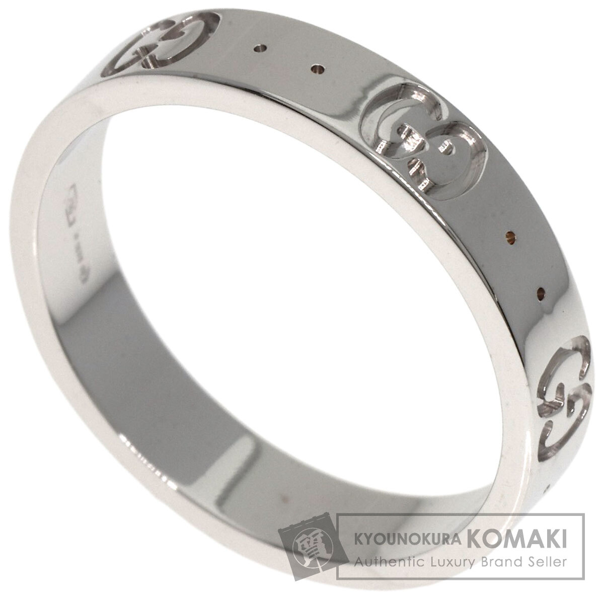 美品★グッチ アイコンリング ホワイトセラミック K18 YG750 約10号 美品☆グッチ アイコンリング ホワイトセラミック K18 YG750 約