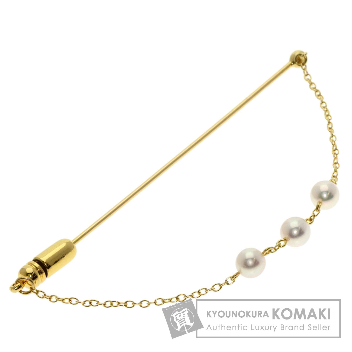 MIKIMOTO ミキモト パール 真珠 ピンブローチ ブローチ K18