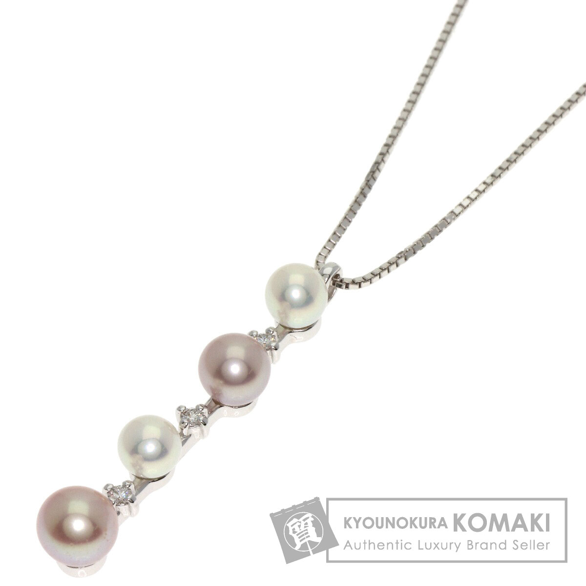 TASAKI タサキ パール 真珠 3P ダイヤモンド ネックレス K18