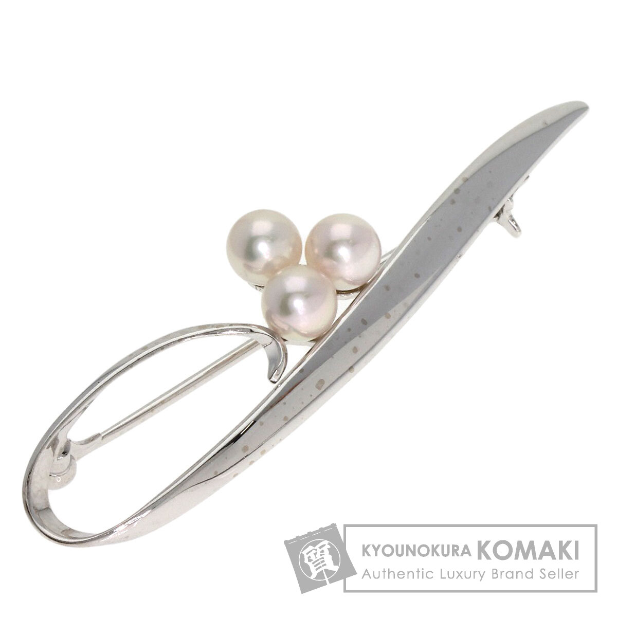 【美品】MIKIMOTO　ミキモト　ブローチ　パール　７粒　シルバー　刻印あり MIKIMOTO - ミキモト ブローチ パール 真珠 5.8-6.4mm シルバー