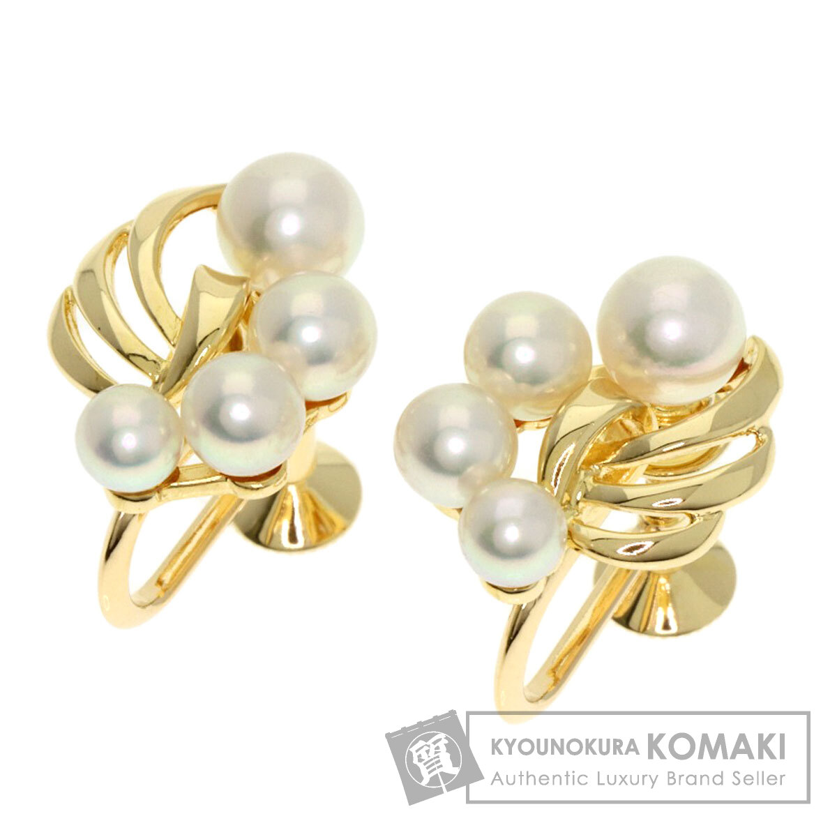 MIKIMOTO ミキモト パール 真珠 イヤリング K18イエローゴールド