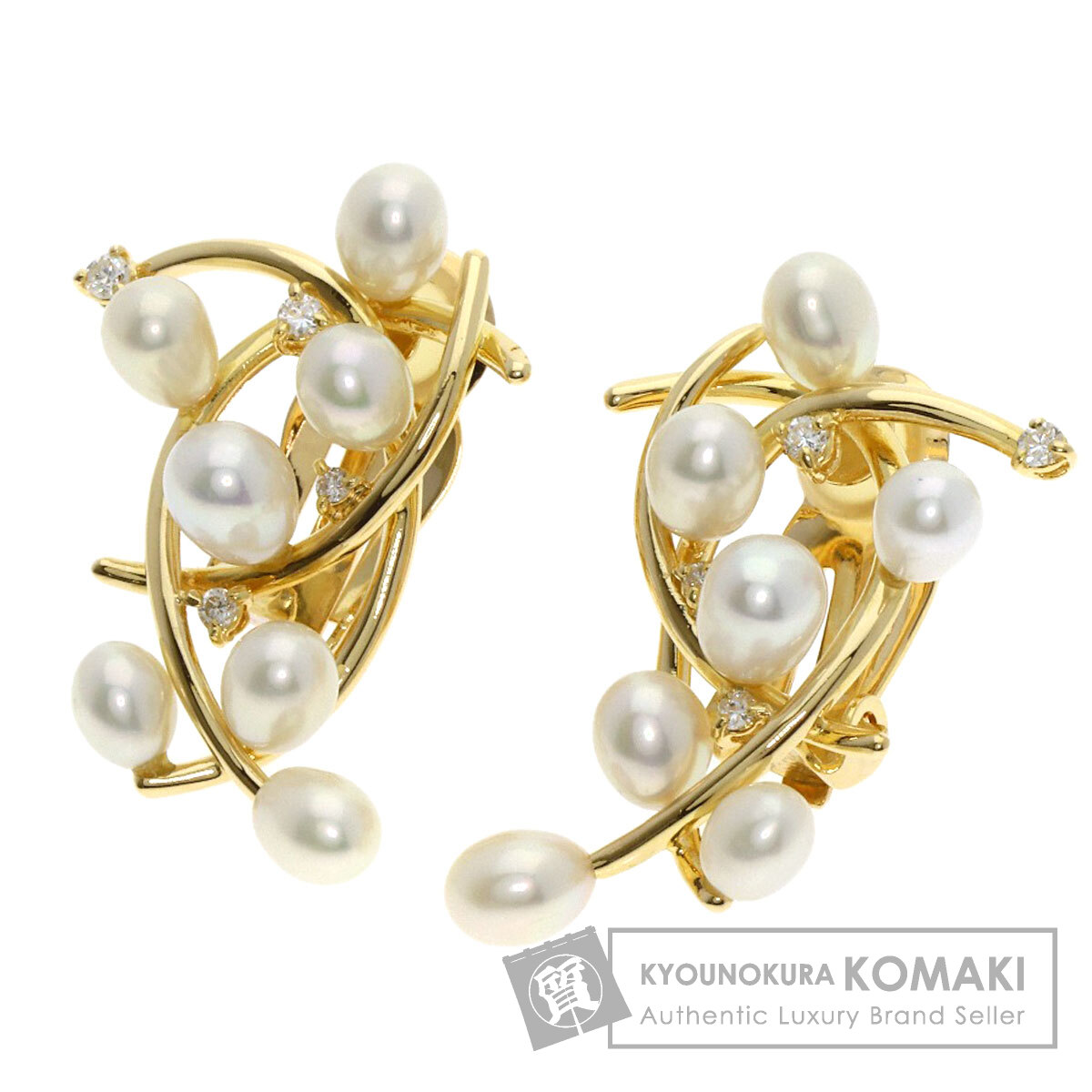 TASAKI タサキ パール 真珠 ダイヤモンド イヤリング K18