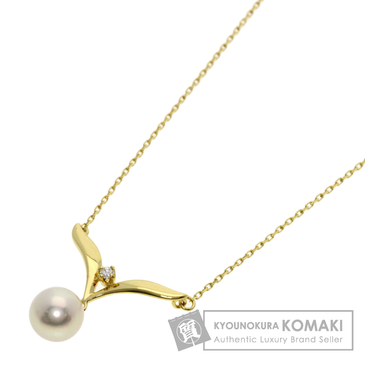 MIKIMOTO ミキモト パール 真珠 ダイヤモンド ネックレス K18イエロー