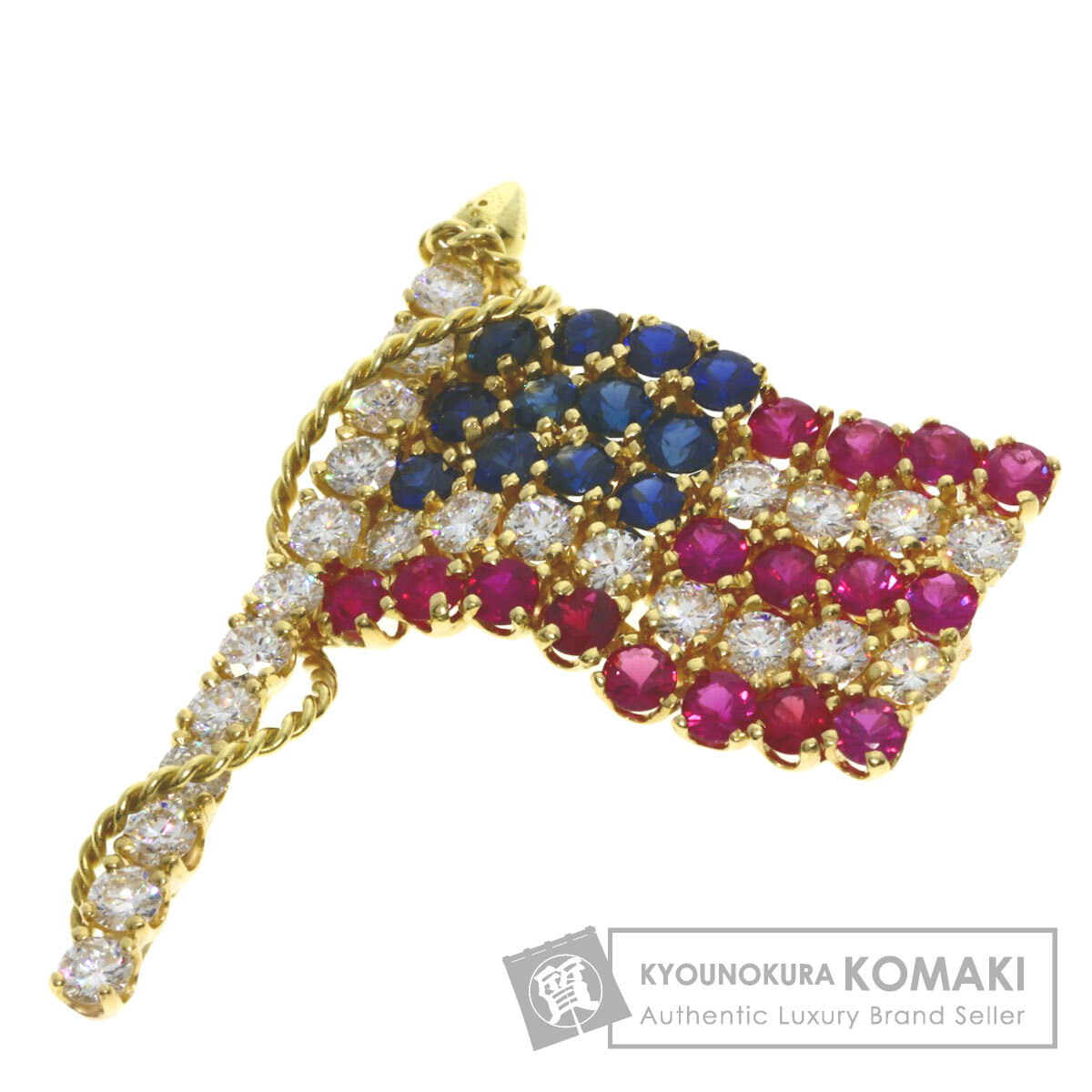 ヴァンクリーフ＆アーペル ブローチ 星条旗 ルビー サファイア ダイヤモンド