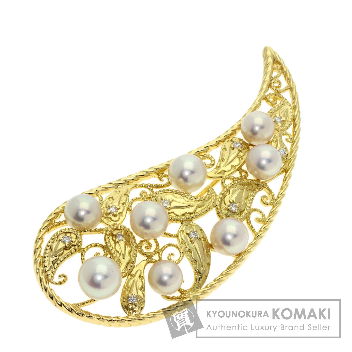 ミキモト ブローチ アコヤパール 真珠 ダイヤモンド