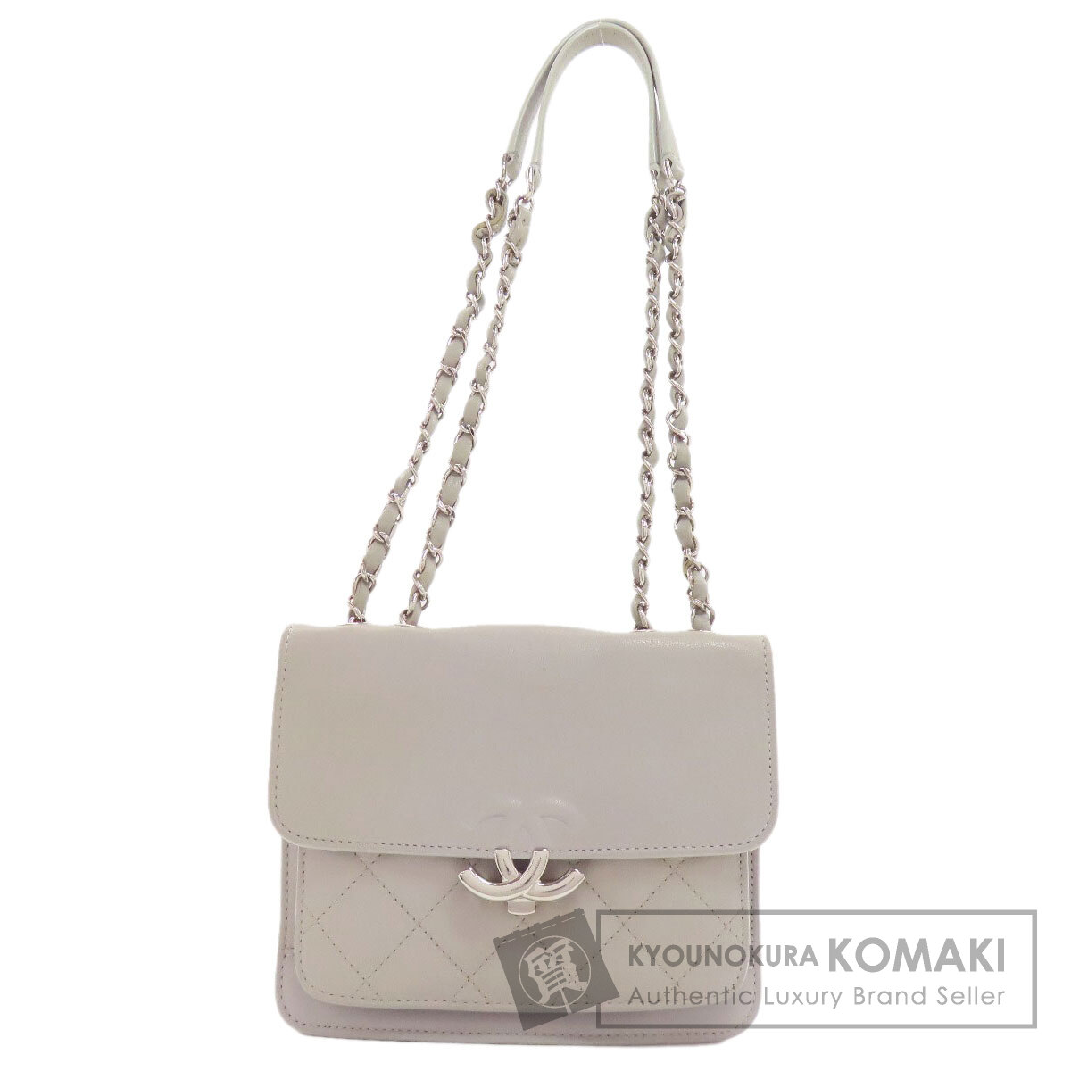CHANEL シャネル ハーフココマーク シルバー金具 ショルダーバッグ カーフ レディース [中古] CHANEL シャネル ハーフココマーク シルバー金具 ショルダーバッグ
