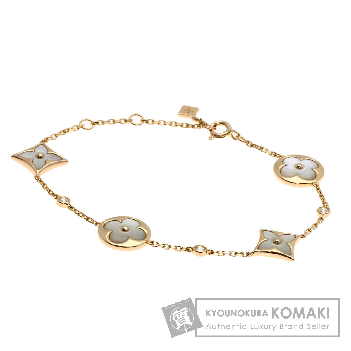 ルイヴィトン ブレスレット 4モチーフ ブロッサム BB マザーオブパール ダイヤモンド Q95596