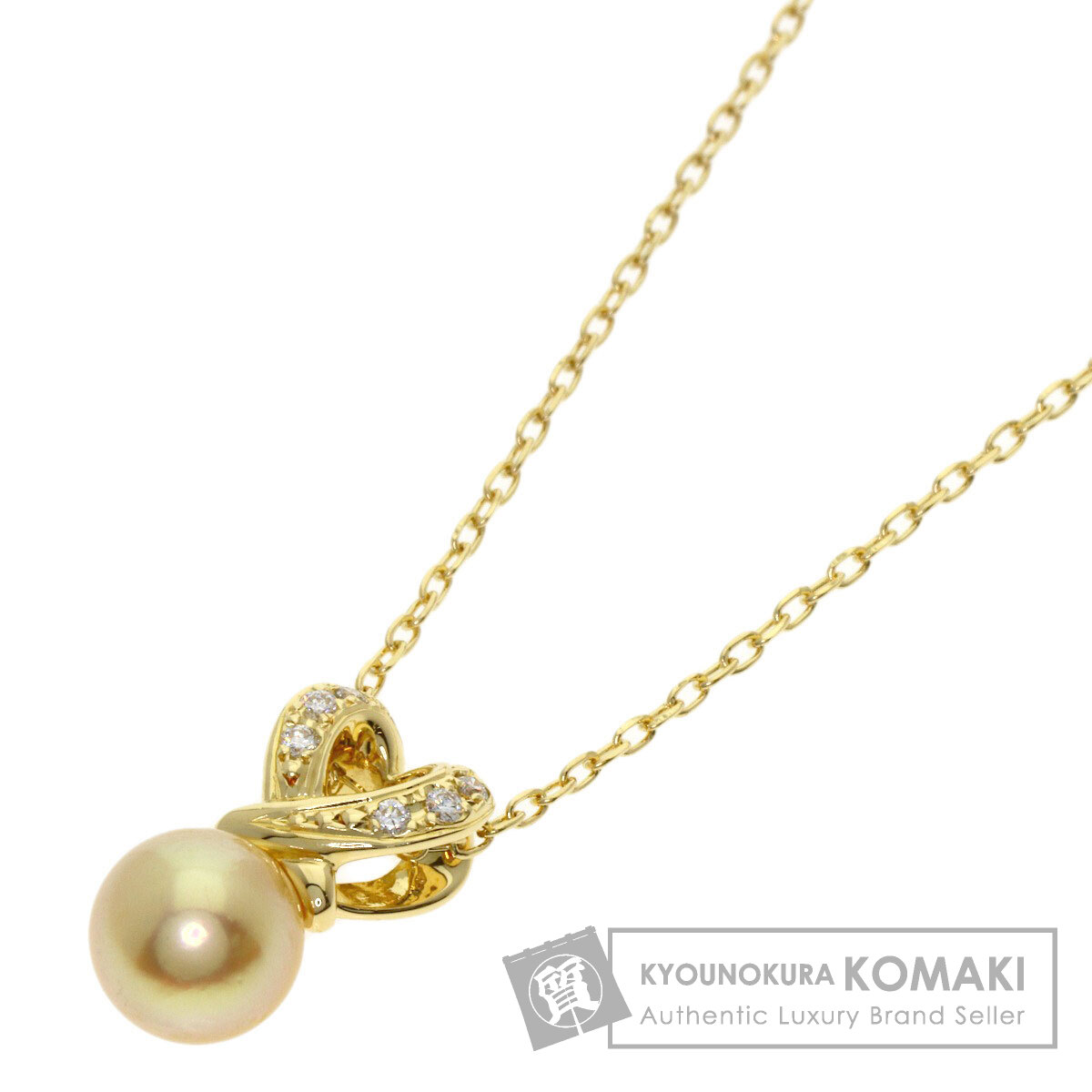 ミキモト ネックレス パール 真珠 ダイヤモンド ハートモチーフ