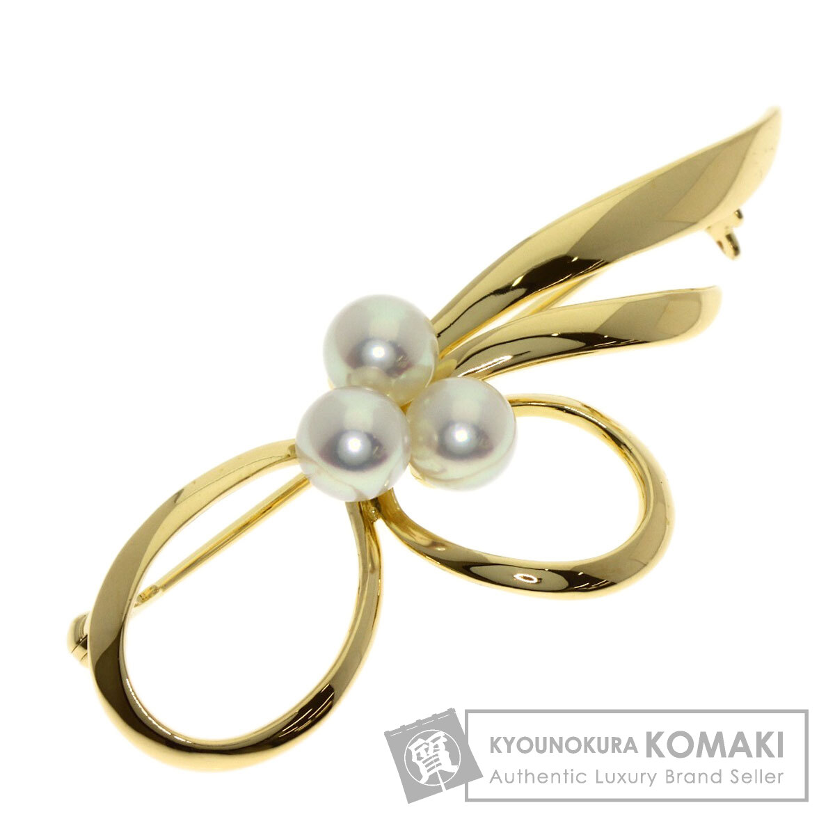 ミキモト ブローチ リボン パール 真珠
