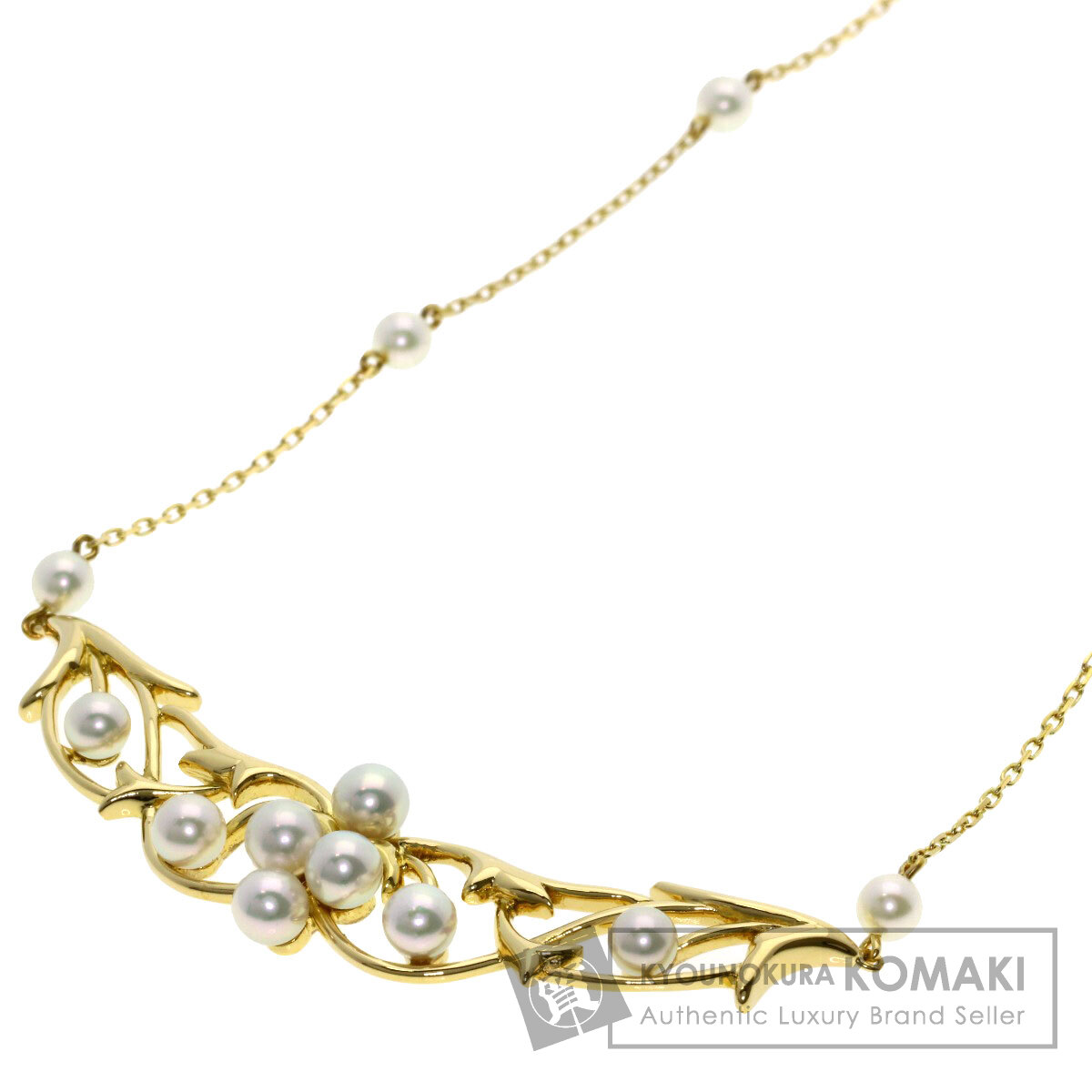ミキモト ネックレス リーフ パール 真珠