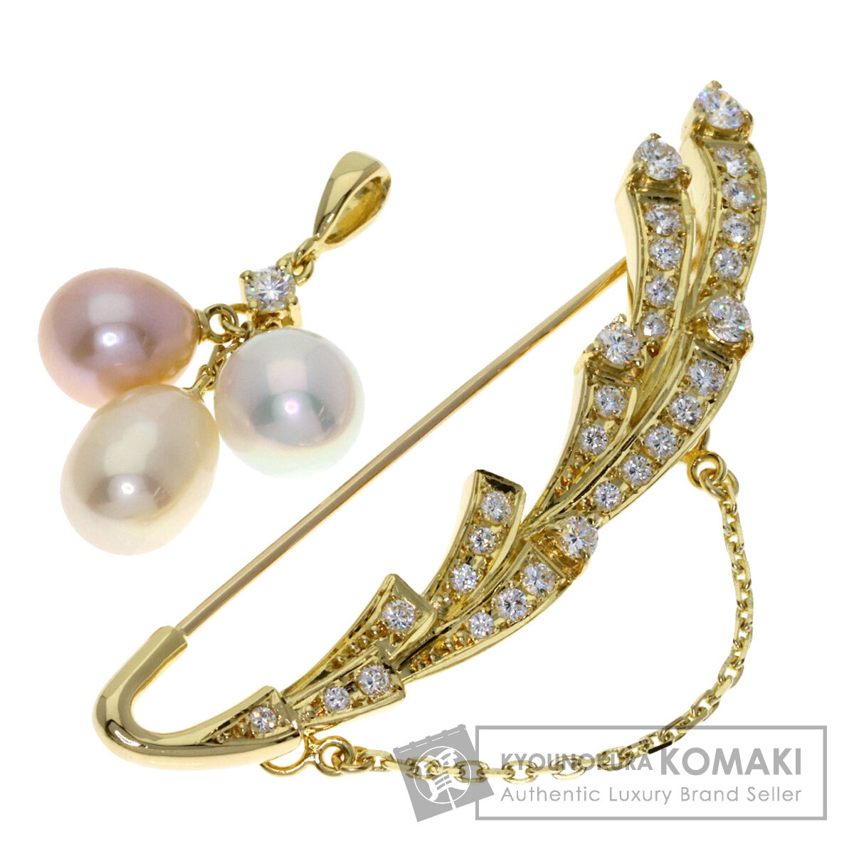 ミキモト ブローチ ダイヤモンド パール 真珠 ペンダントトップ  2点セット
