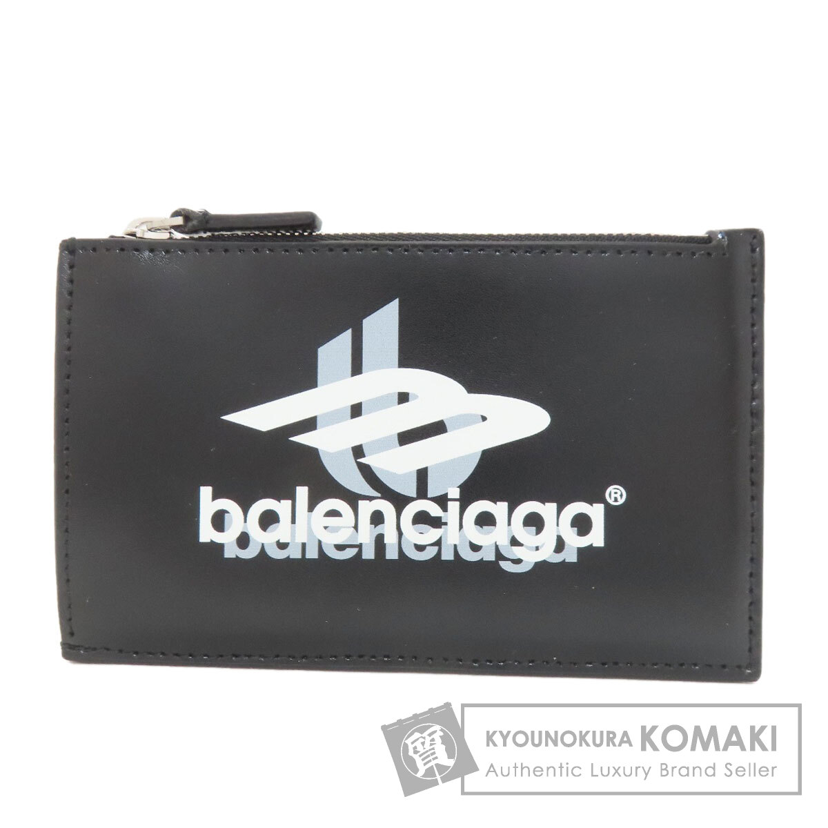 BALENCIAGA バレンシアガ 640535 ロゴプリント カードケース レザー