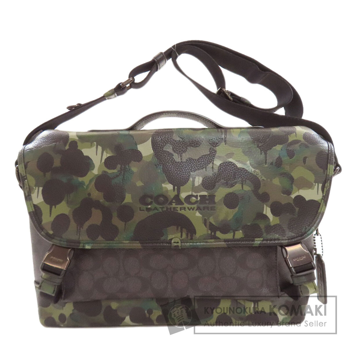 COACH コーチ CA266 迷彩柄 2WAY ショルダーバッグ レザー/PVC