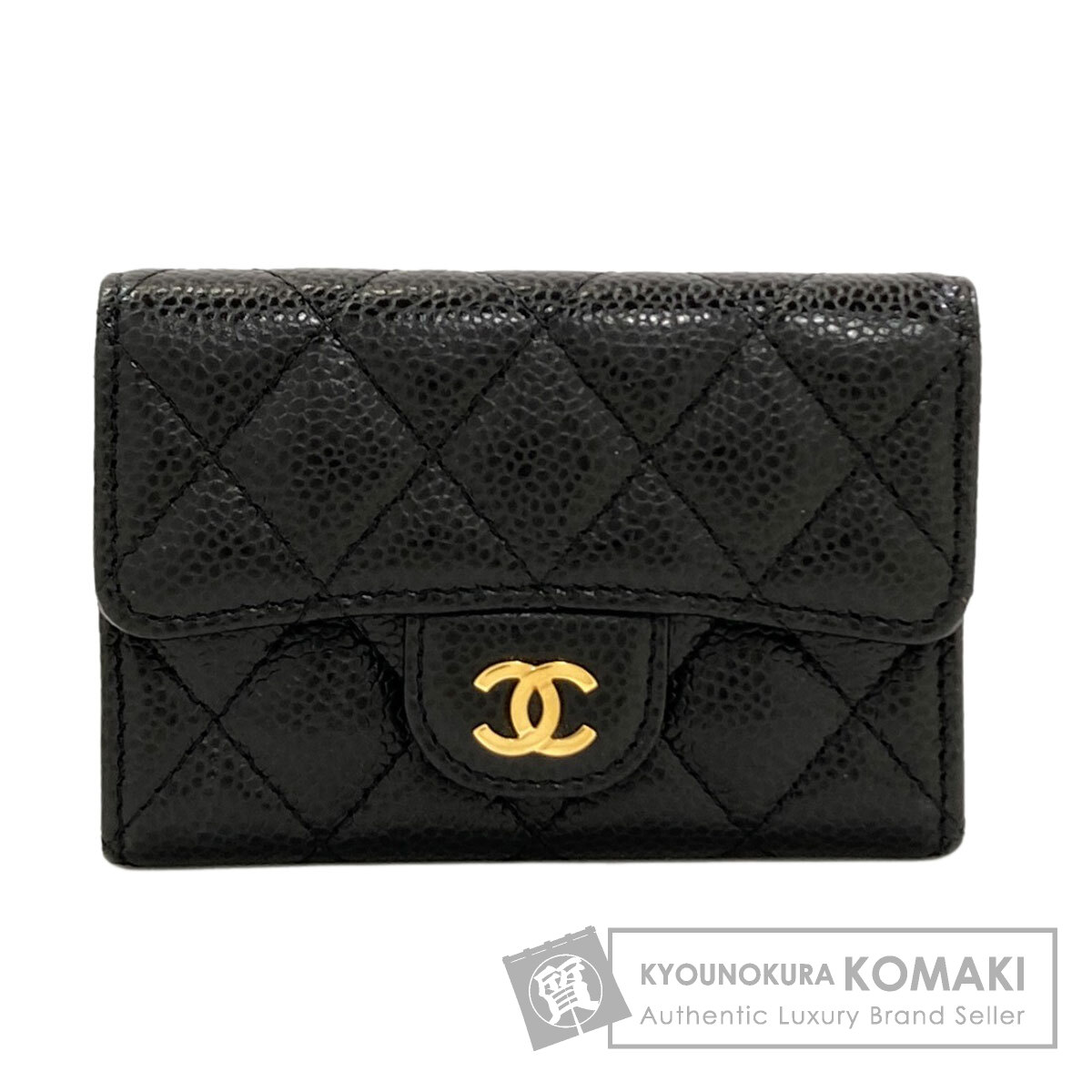 シャネル カードケース マトラッセ ココマーク ゴールド金具