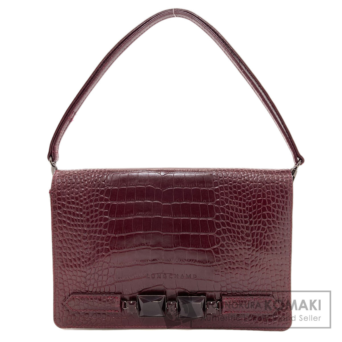 Longchamp ロンシャン 型押し ケイト・モス ショルダーバッグ レザー レディース [中古] Longchamp ロンシャン 型押し ケイト・モス ショルダーバッグ レザー