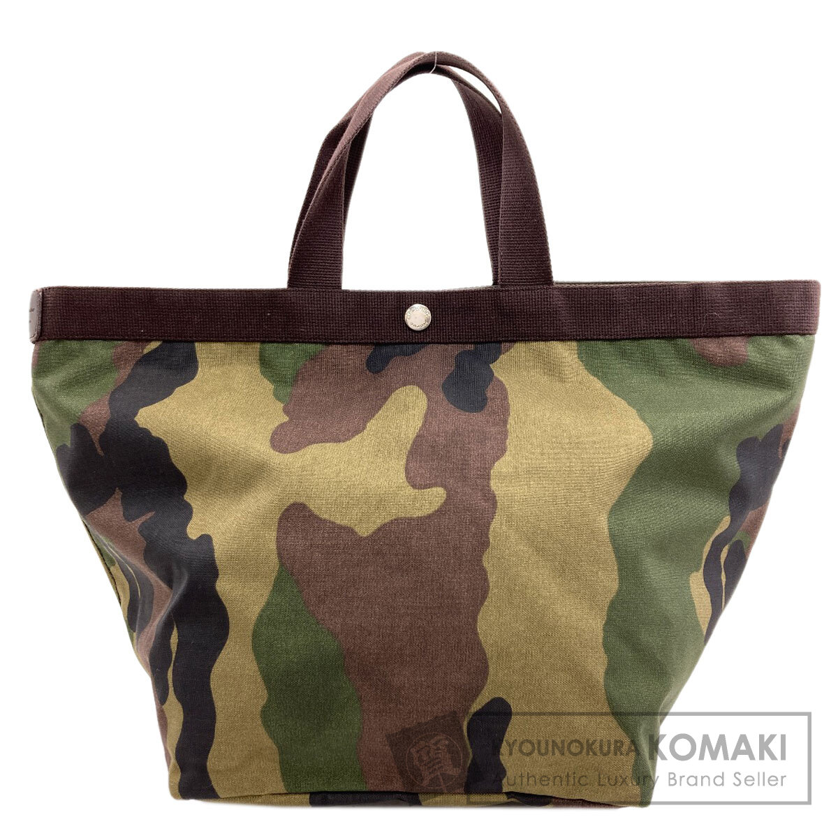 エルベ・シャプリエ ハンドバッグ 舟形トート カモフラージュ柄