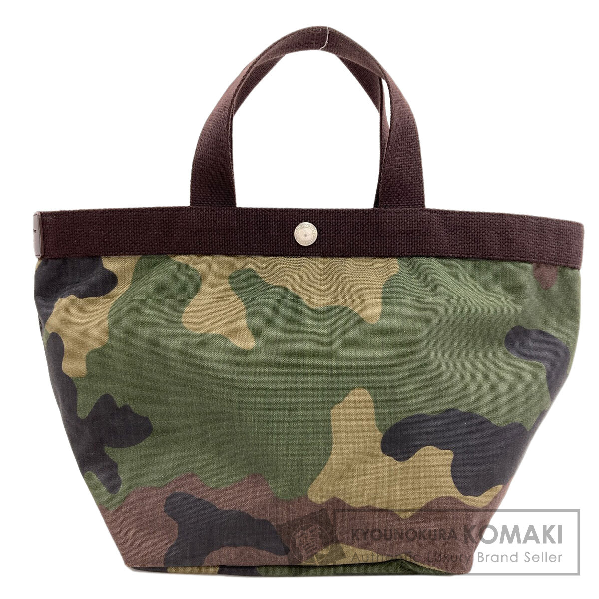 エルベ・シャプリエ ハンドバッグ 舟形トート カモフラージュ柄