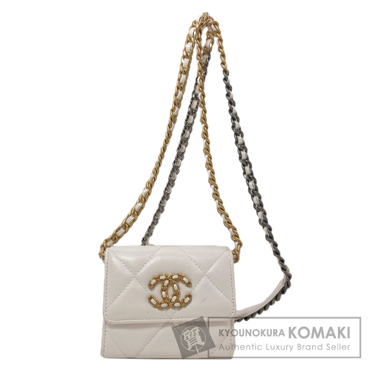 シャネル コインケース チェーンウォレット ココマーク ゴールド金具 シルバー金具