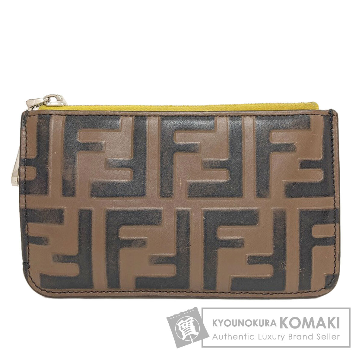 FENDI フェンディ ズッカ柄 カードケース レザー/PVC レディース [中古