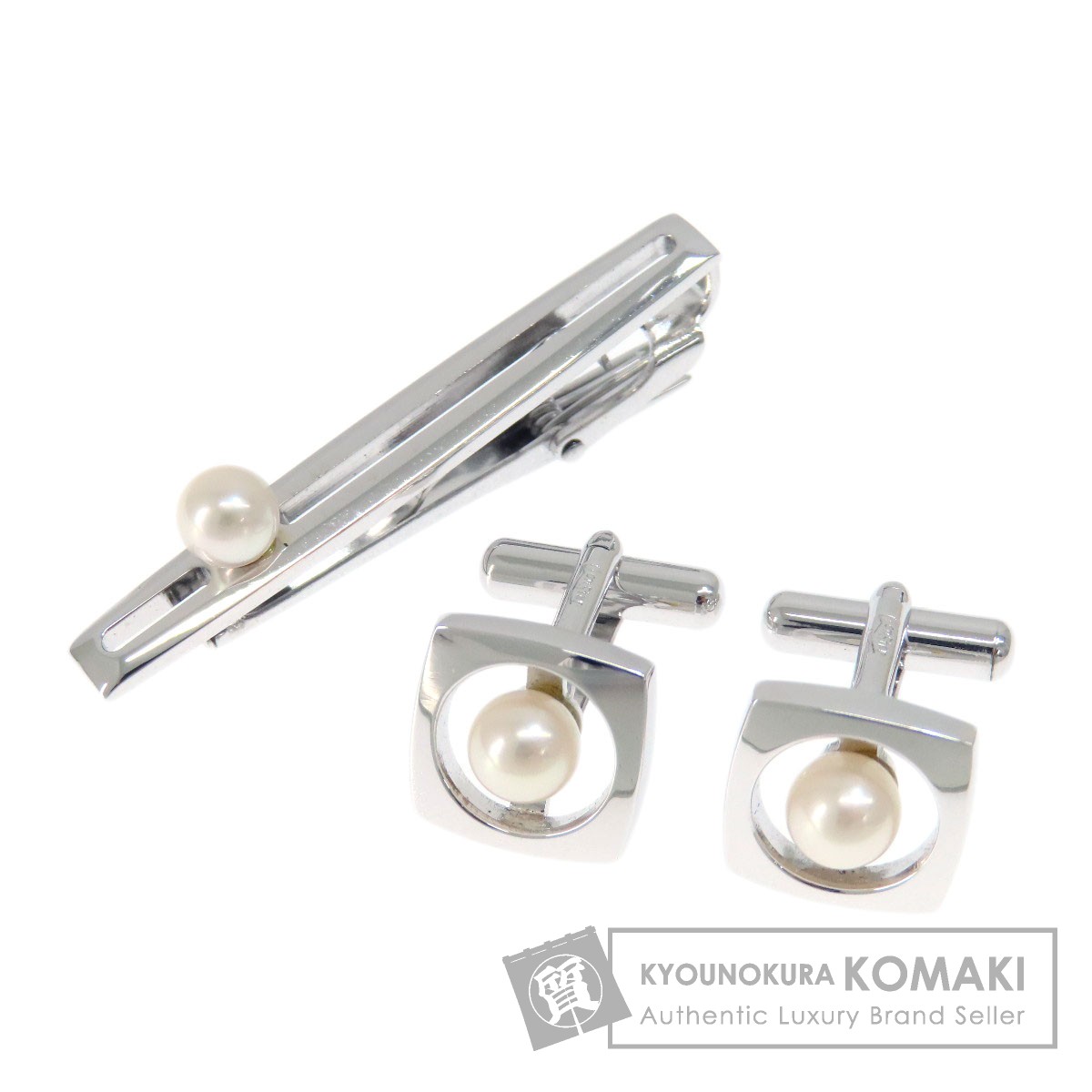 セレクトジュエリー カフス アコヤパール 真珠 タイピン 2点セット