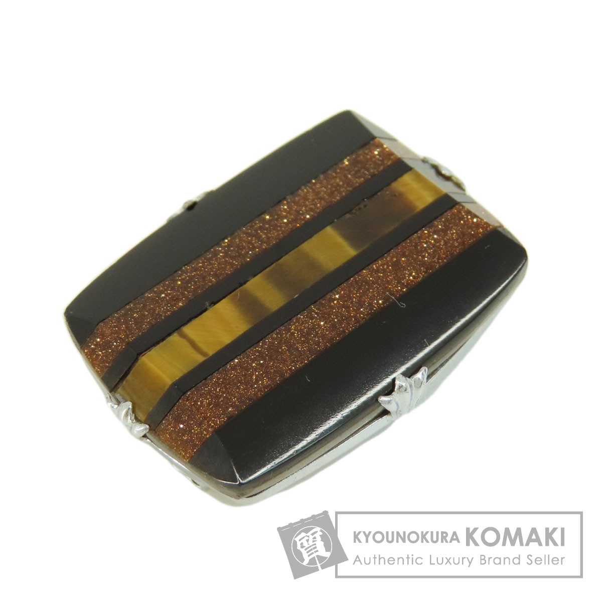 セレクトジュエリー 帯留め タイガーアイ 虎目石 茶金石