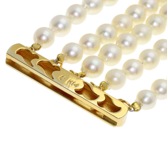 MIKIMOTO ミキモト パール 真珠 5連 ブレスレット K14イエローゴールド