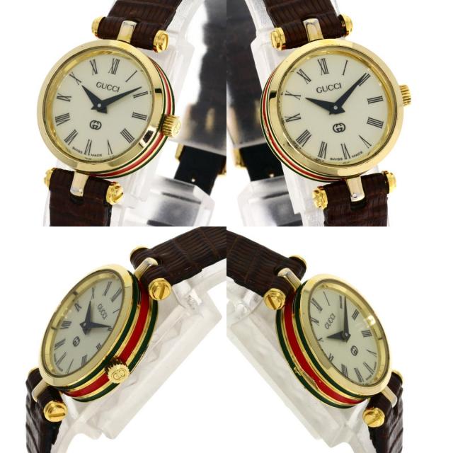 GUCCI グッチ シェリーライン 腕時計 GP/革 レディース [中古