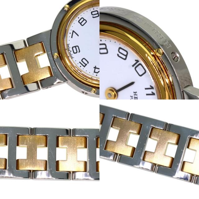 HERMES エルメス クリッパー 旧ベルト 腕時計 ステンレススチール