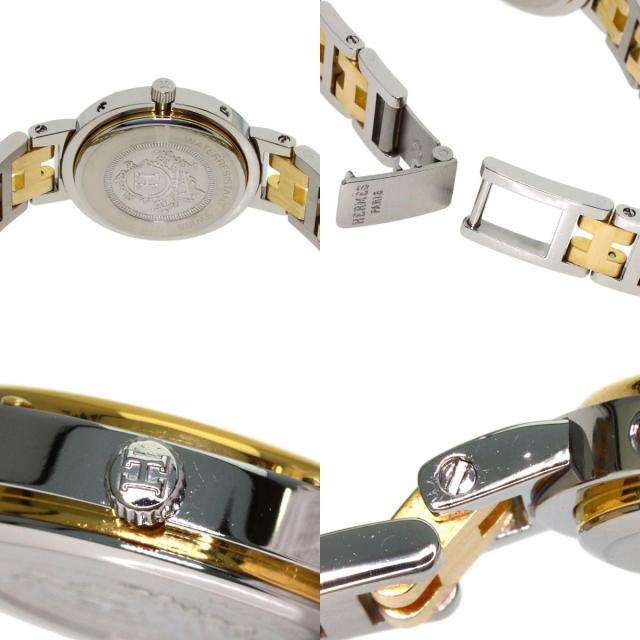 HERMES エルメス クリッパー 旧ベルト 腕時計 ステンレススチール