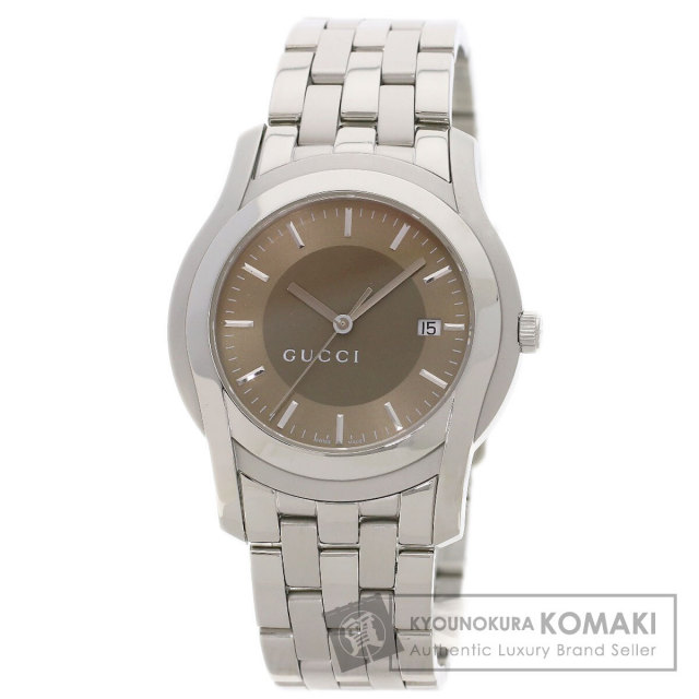 GUCCI グッチ 5500XL ラウンドフェイス 腕時計 ステンレススチール/SS