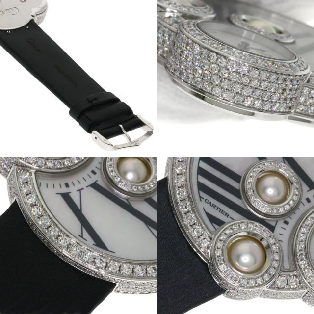 CARTIER カルティエ WJ304850 ベルル 腕時計 K18WG 革 ダイヤモンド レディース [中古] CARTIER カルティエ WJ304850 ベルル 腕時計 K18ホワイトゴールド/革