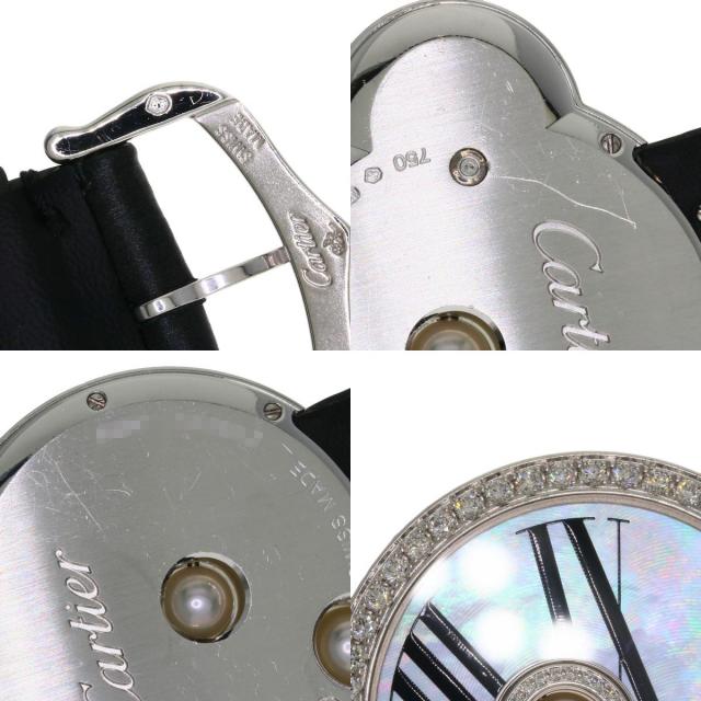 CARTIER カルティエ WJ304850 ベルル 腕時計 K18WG 革 ダイヤモンド レディース [中古] CARTIER カルティエ WJ304850 ベルル 腕時計 K18ホワイトゴールド/革