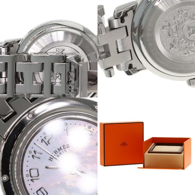 HERMES エルメス CL4.210 クリッパー ナクレ 新バックル 腕時計