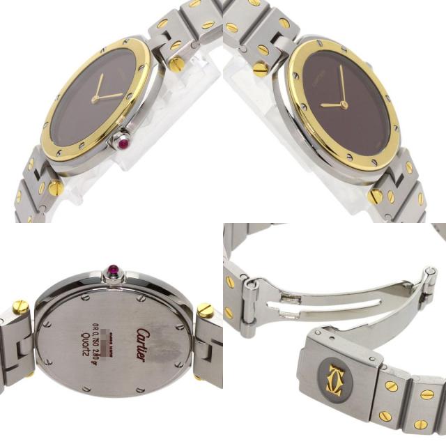 【CARTIER】カルティエ サントス ヴァンドーム cal.859 ステンレススチール×K18イエローゴールド クオーツ アナログ表示 レディース グレー文字盤 腕時計 Cartier - 【CARTIER】カルティエ サントス ヴァンドーム cal.859