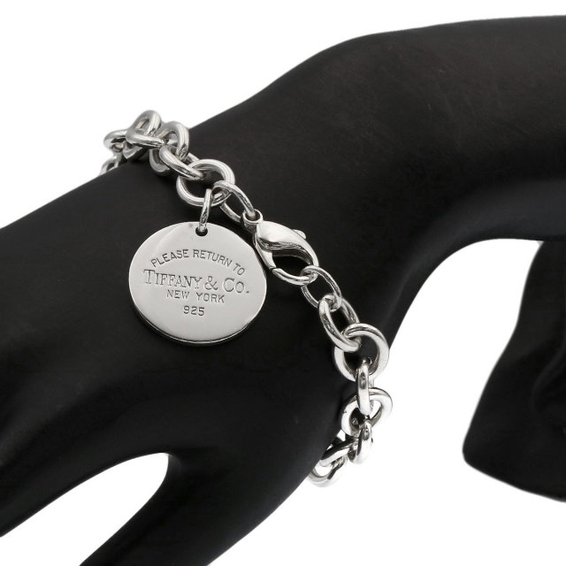 【美品】ティファニー シルバーブレスレット リターントゥ ラウンドタグ TIFFANY&Co.（ティファニー） ラウンドタグ ブレスレット リターン