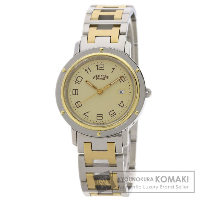 HERMES エルメス クリッパー 腕時計 ステンレススチール/SSxGP
