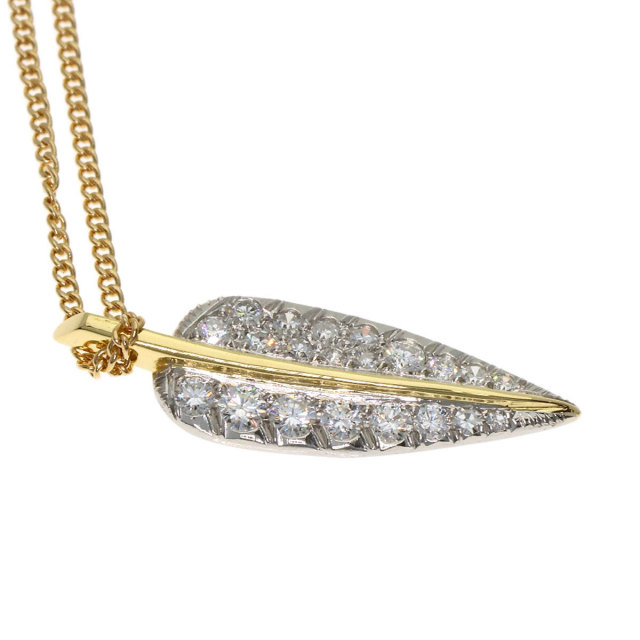 TIFFANY&Co. ティファニー リーフ ダイヤモンド ネックレス K18