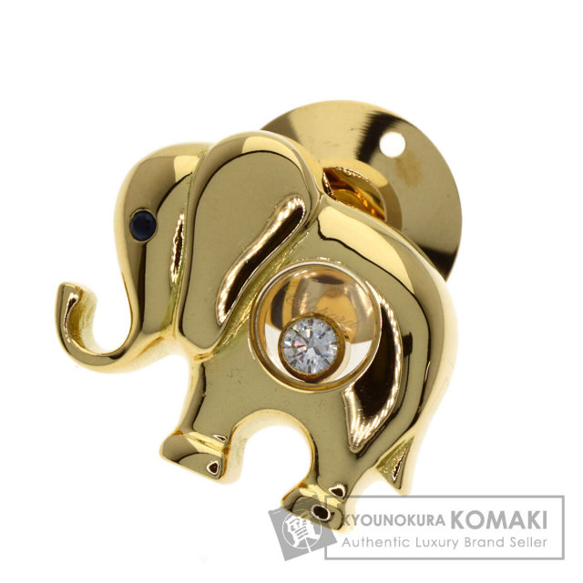ショパール ブローチ ハッピーダイヤモンド 象モチーフ サファイア ピンブローチ