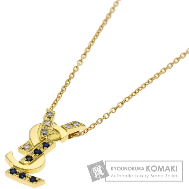 イヴ・サンローラン ネックレス ロゴモチーフ サファイア ダイヤモンド