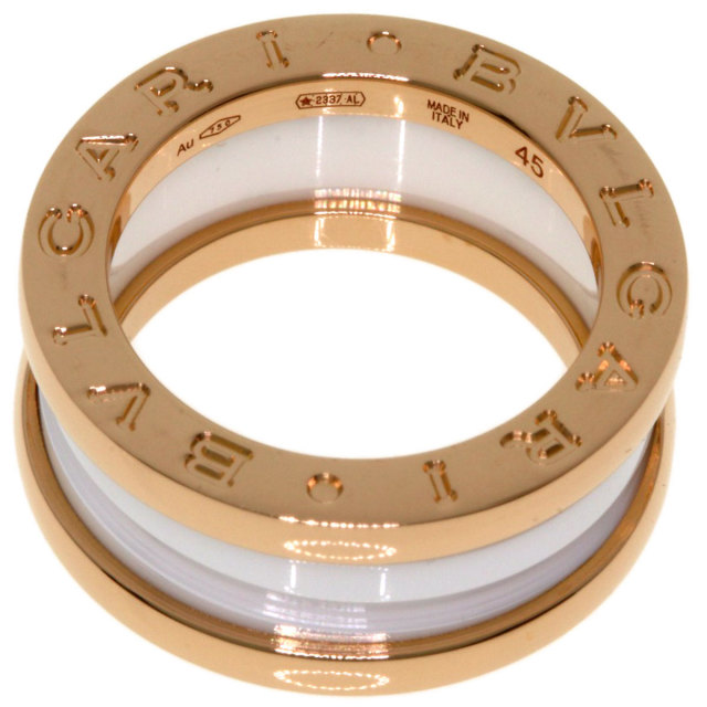 ブルガリ リング・指輪 B-zero1 ビーゼロワン 2バンド ホワイト セラミック #45