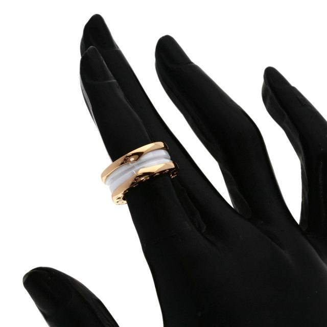 ブルガリ リング・指輪 B-zero1 ビーゼロワン 2バンド ホワイト セラミック #45